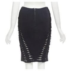 Dion Lee, gonna a tubino nera con dettaglio nodo e treccia AUS8 US4 S