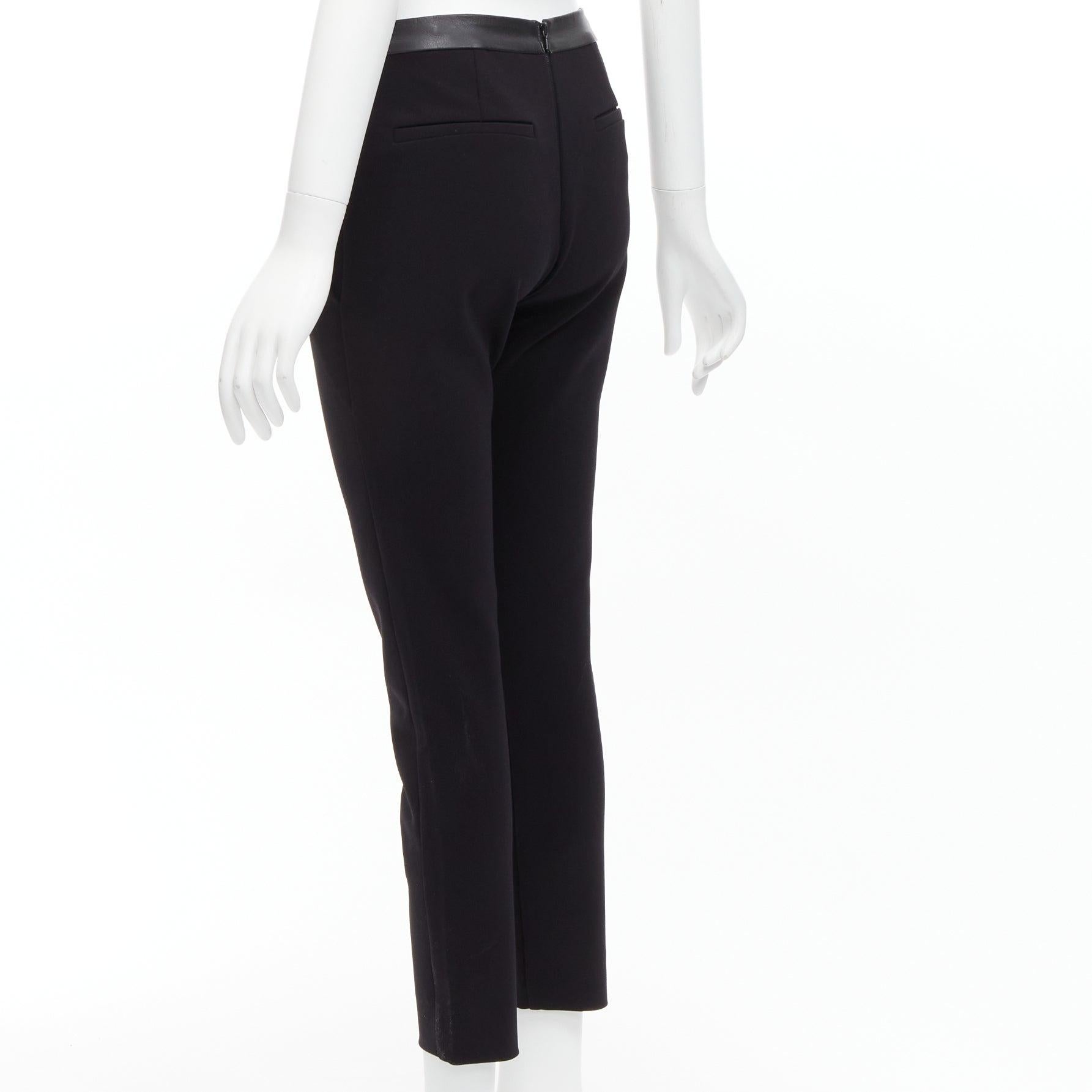 DION LEE black leather waistband wrap detail cropped pants trousers UK6 XS For Sale 1