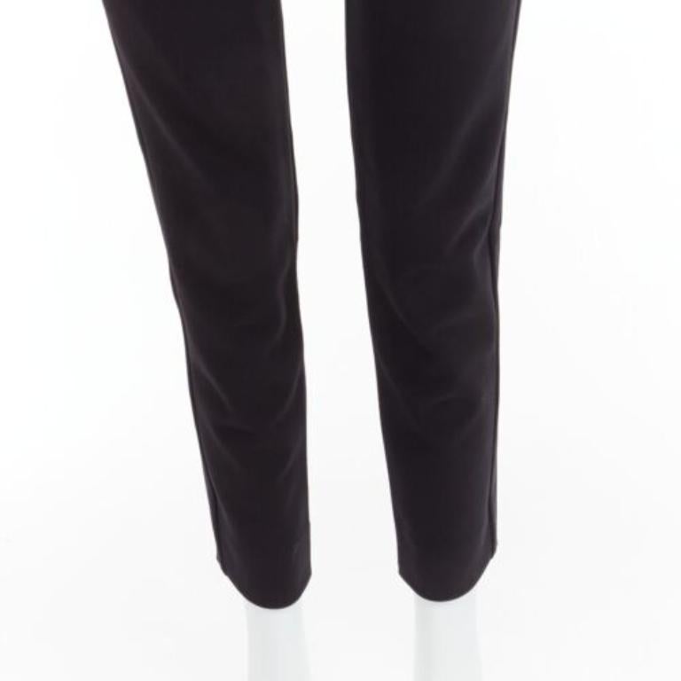 DION LEE black leather waistband wrap detail cropped pants trousers UK6 XS For Sale 2