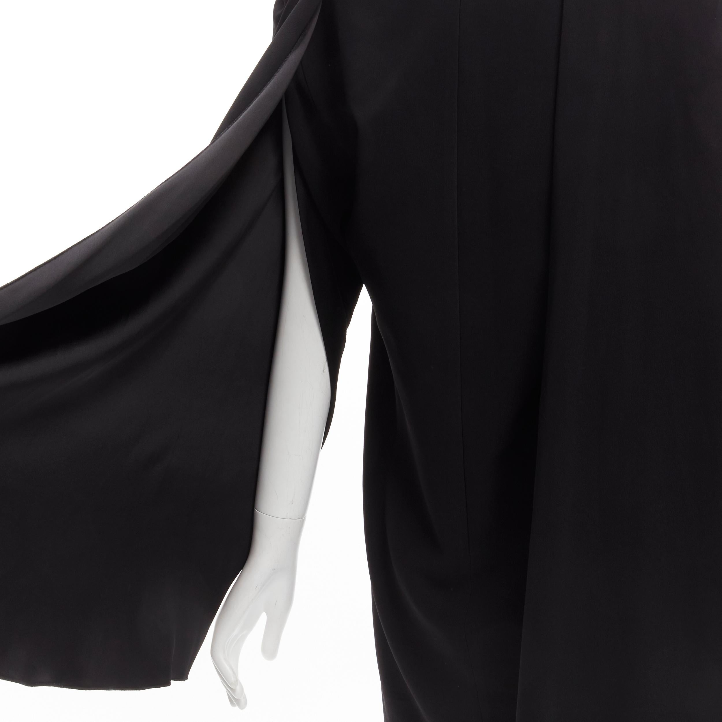 DION LEE black satin cape sleeve minimal V neck boxy short dress AUS10 M
Reference: YNWG/A00167
Brand: Dion Lee
Material: Viscose, Blend
Color: Black
Pattern: Solid
Closure: Zip
Lining:  Fabric
Extra Details: Back zip closure.
Made in: