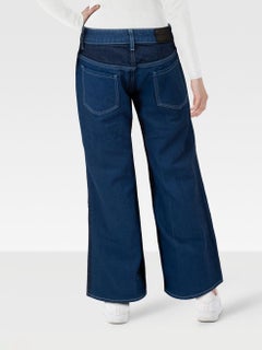 Dion Lee Blue Two Tone Wide Leg Jeans Size M