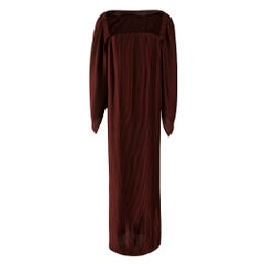 Dion Lee Burgundy Caped Pleated Off-Shoulder Maxi Dress - Size US 2