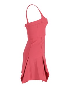 Abito mini svasato con bustier di Dion Lee in lana rosa