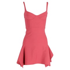 Abito mini svasato con bustier di Dion Lee in lana rosa