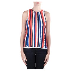 Dion Lee II - Top senza maniche in maglia a righe multicolore M. I.