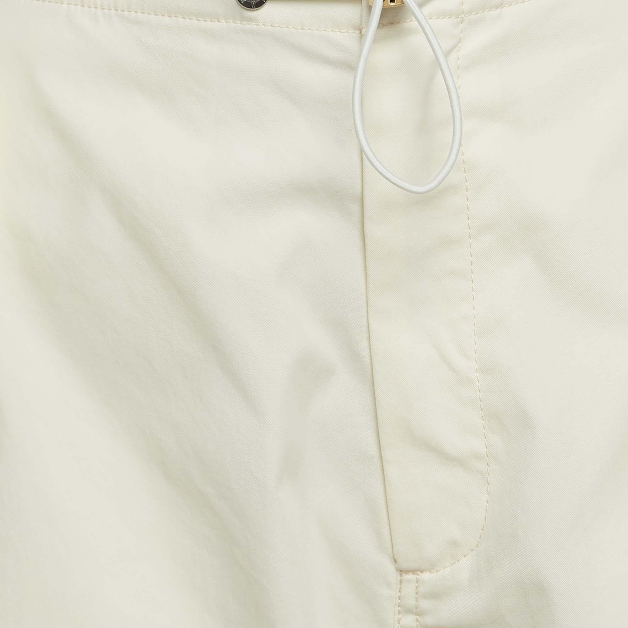 Women's Dion Lee Ivory White Cotton Blend Toggle Parachute Pants S For Sale