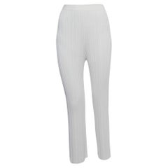 Dion Lee Elfenbein-Weiße gerippte Strickhose M