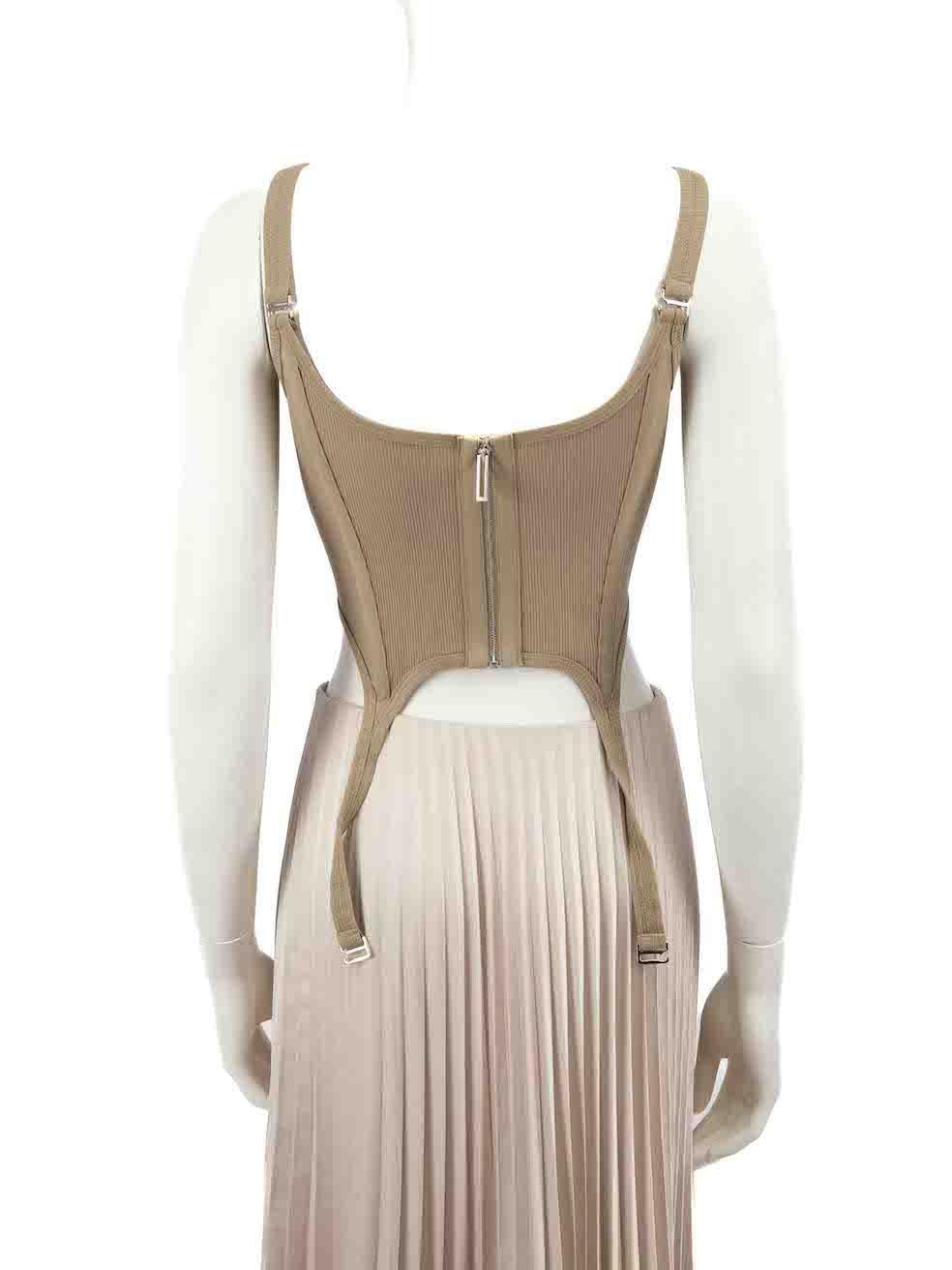 Dion Lee Khaki Ribbed Bustier Top Size M In New Condition In London, GB