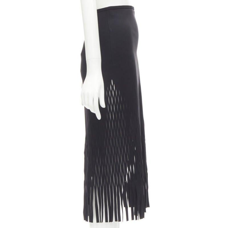 DION LEE laser cut perforated fringe midi skirt S In Excellent Condition For Sale In Hong Kong, NT