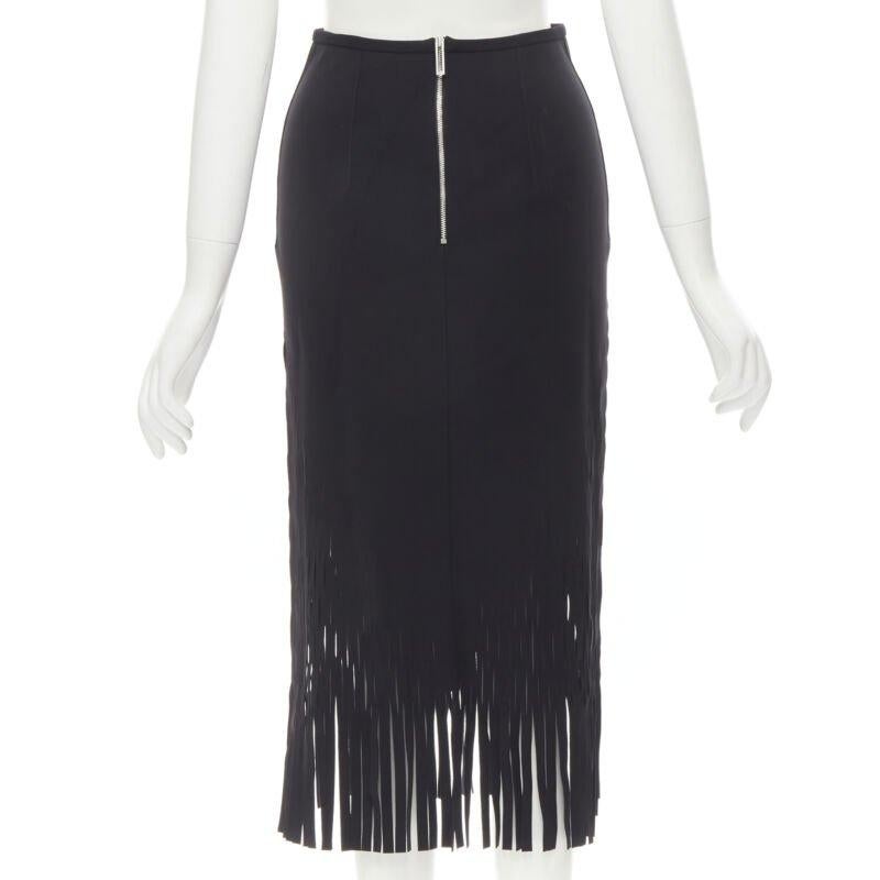 Women's DION LEE laser cut perforated fringe midi skirt S For Sale