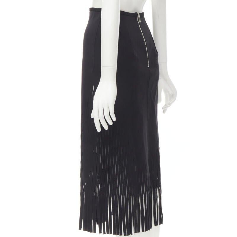 DION LEE laser cut perforated fringe midi skirt S For Sale 1
