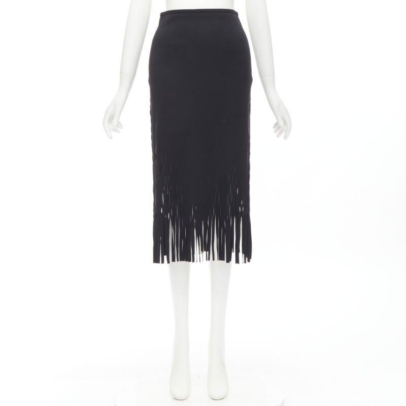 DION LEE laser cut perforated fringe midi skirt S For Sale 4