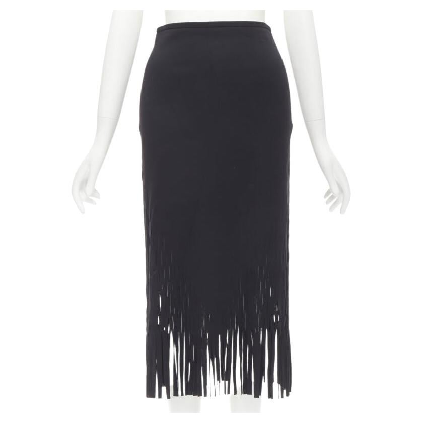 DION LEE laser cut perforated fringe midi skirt S For Sale