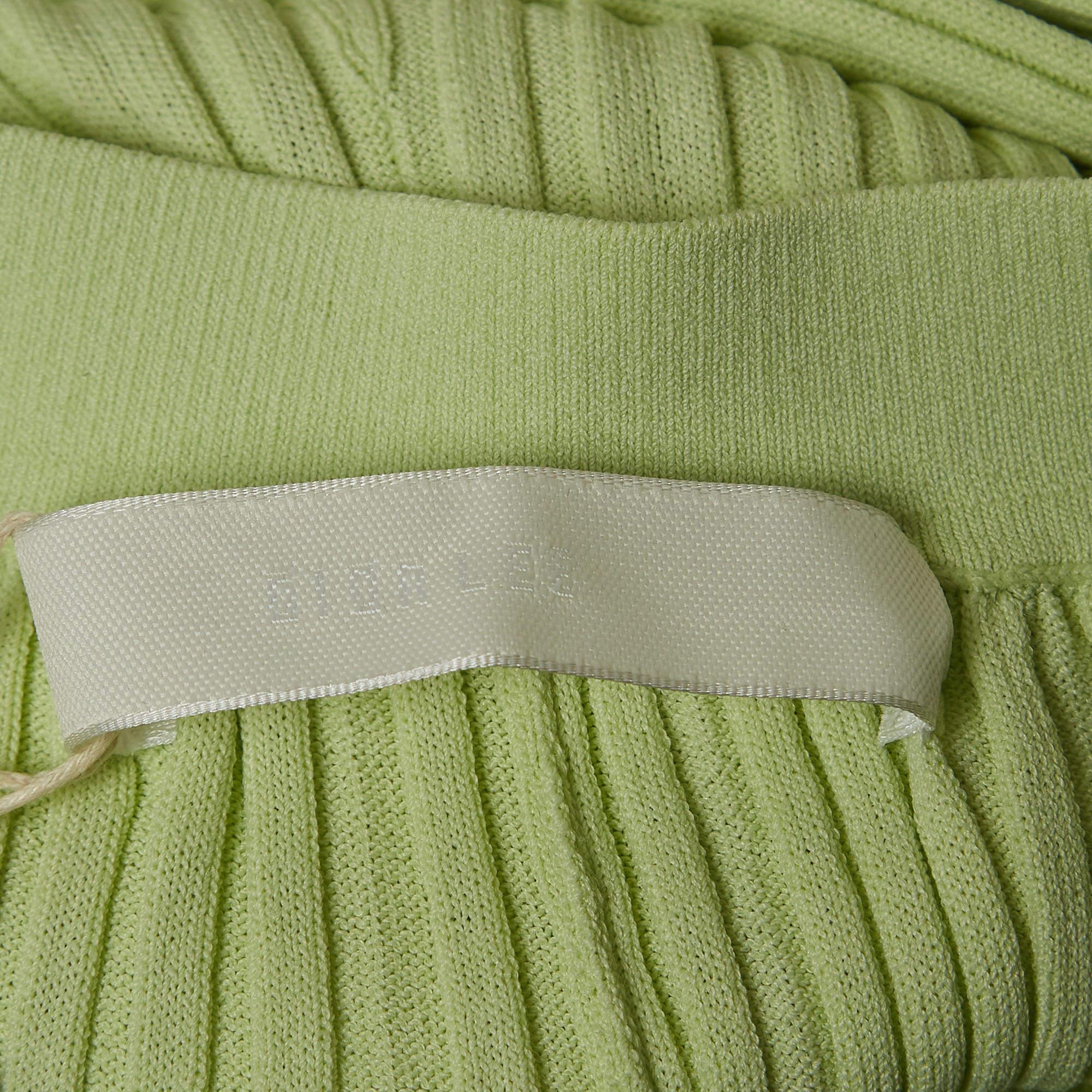 Women's Dion Lee Mint Green Ribbed Knit Pants M For Sale