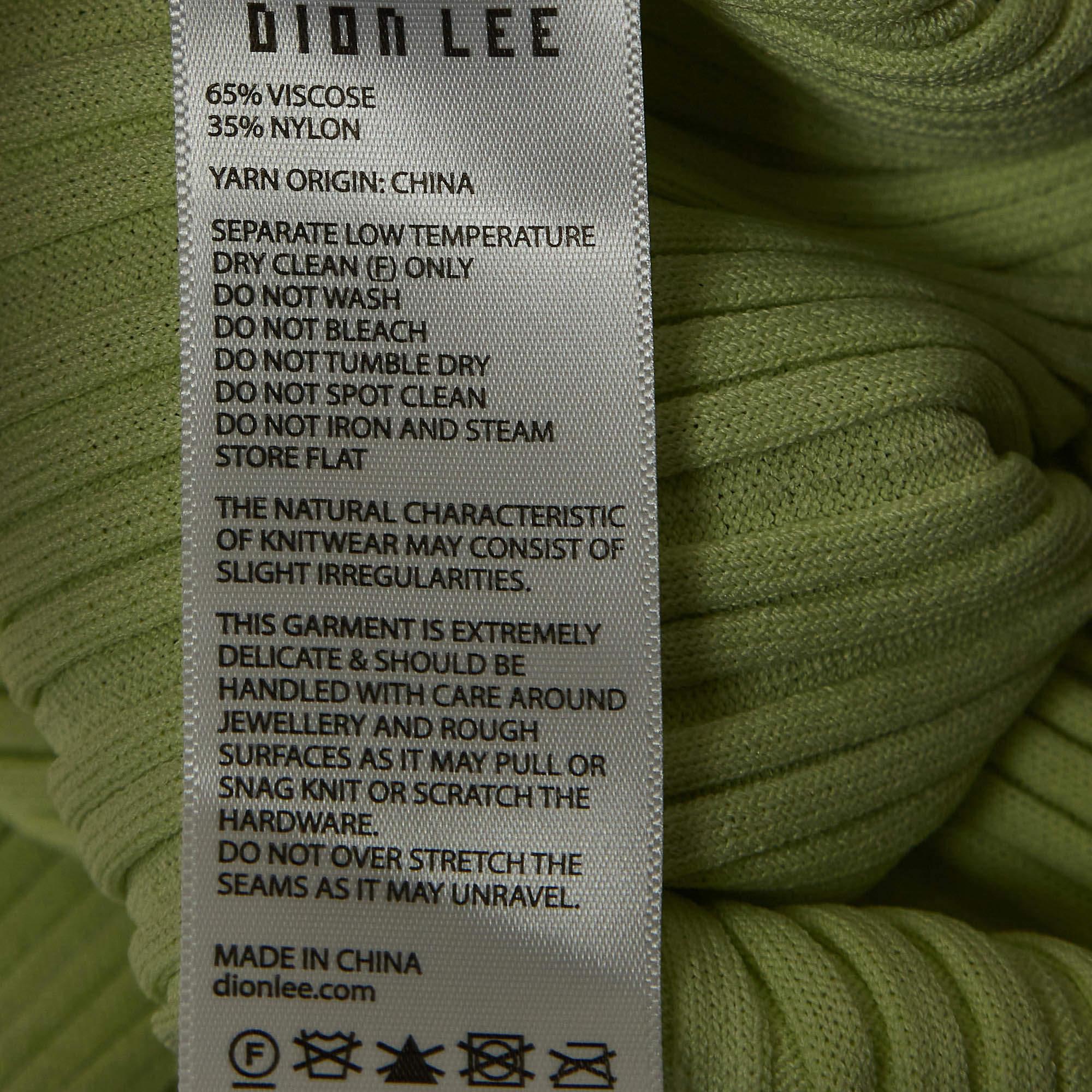 Dion Lee - Pantalon en tricot côtelé vert menthe M en vente 1