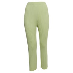 Dion Lee - Pantalon en tricot côtelé vert menthe M