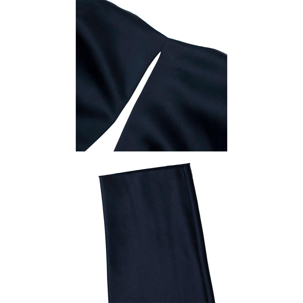 Dion Lee Navy Silk-Satin Bias Wrap Dress - Size US 2 2