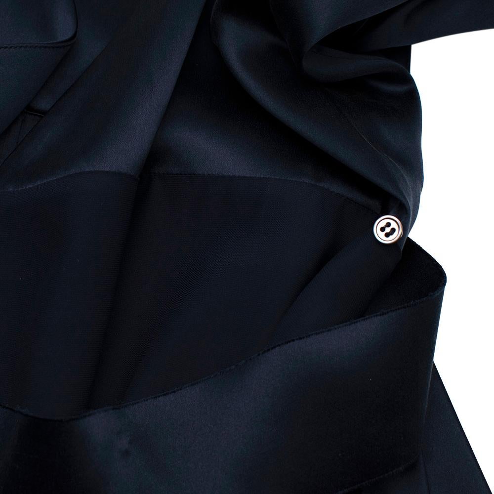 Black Dion Lee Navy Silk-Satin Bias Wrap Dress - Size US 2