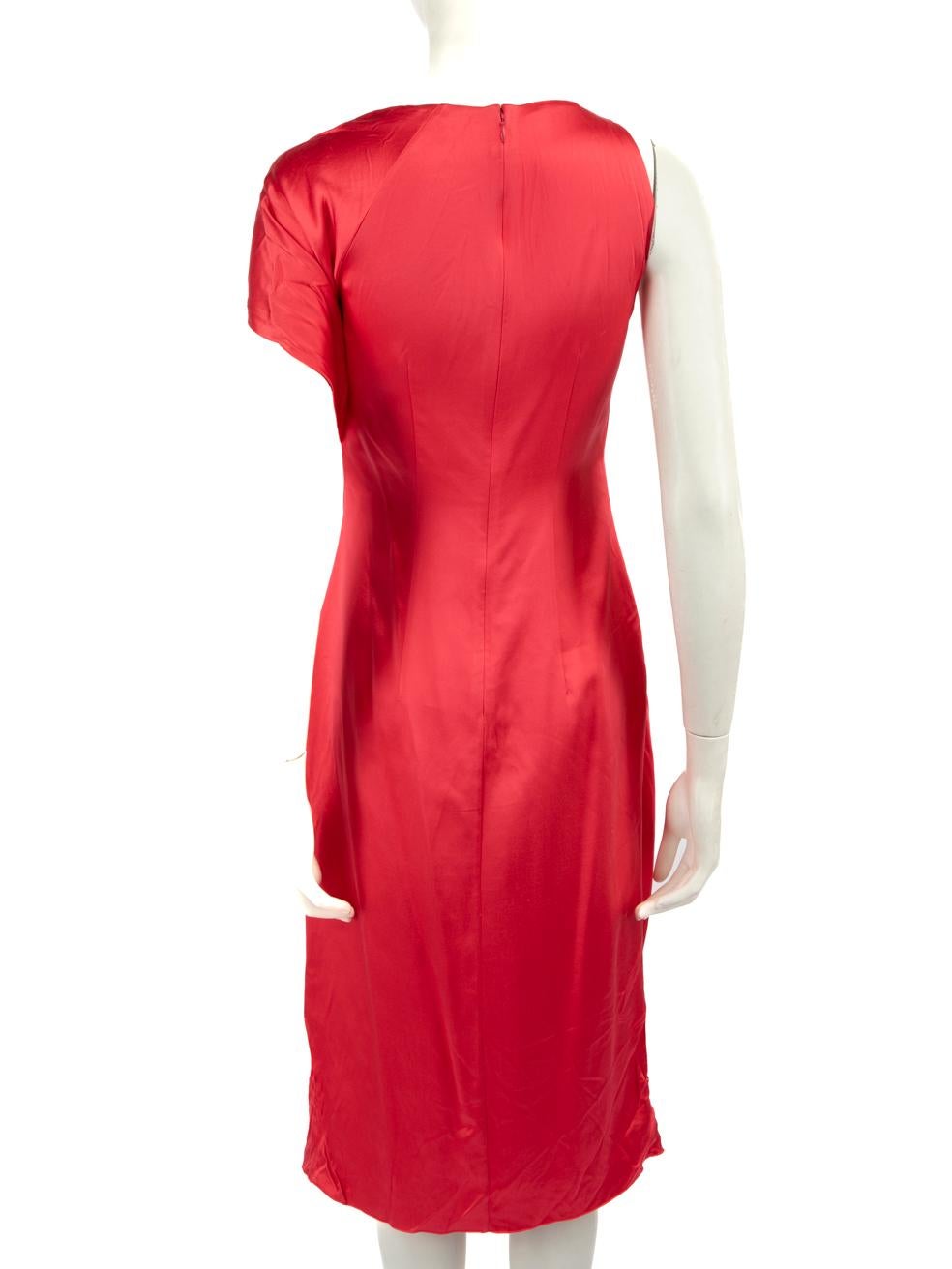 Dion Lee Pink Silk Detail Midi Dress Size S In Good Condition For Sale In London, GB