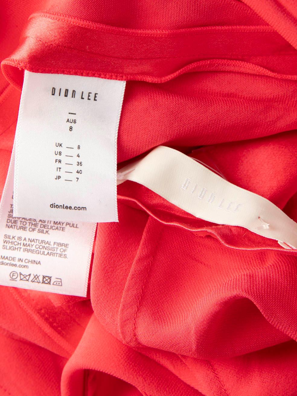 Dion Lee Pink Silk Detail Midi Dress Size S For Sale 2