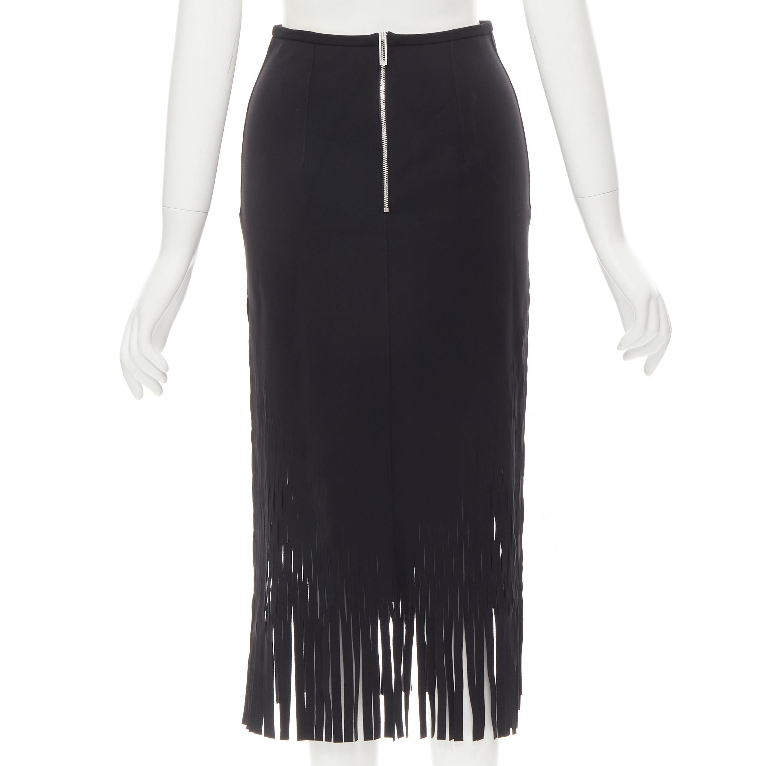 DION LEE Runway laser cut perforated fringe midi skirt S In Excellent Condition For Sale In Hong Kong, NT
