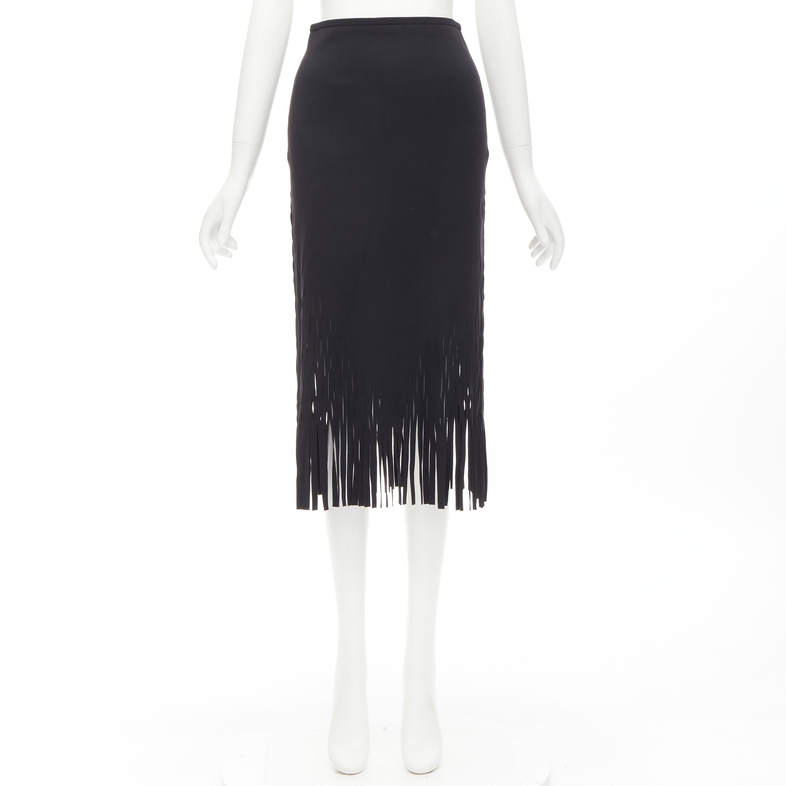 DION LEE Runway laser cut perforated fringe midi skirt S For Sale 3