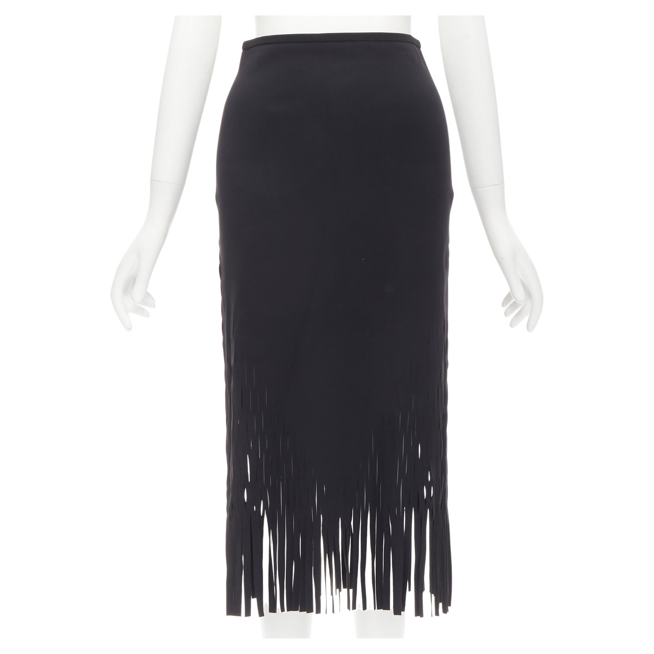 DION LEE Runway laser cut perforated fringe midi skirt S For Sale