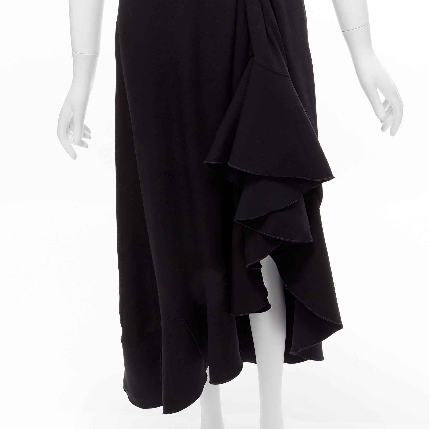 DION LEE black 100% silk one shoulder drape front asymmetric ruffle dress AUS10 M
Reference: KEDG/A00269
Brand: Dion Lee
Material: Silk
Color: Black
Pattern: Solid
Closure: Zip
Lining: Black Fabric
Extra Details: Side zip detail. Asymmetric