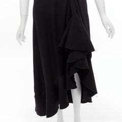 DION LEE silk one shoulder drape front asymmetric ruffle dress AUS10 M