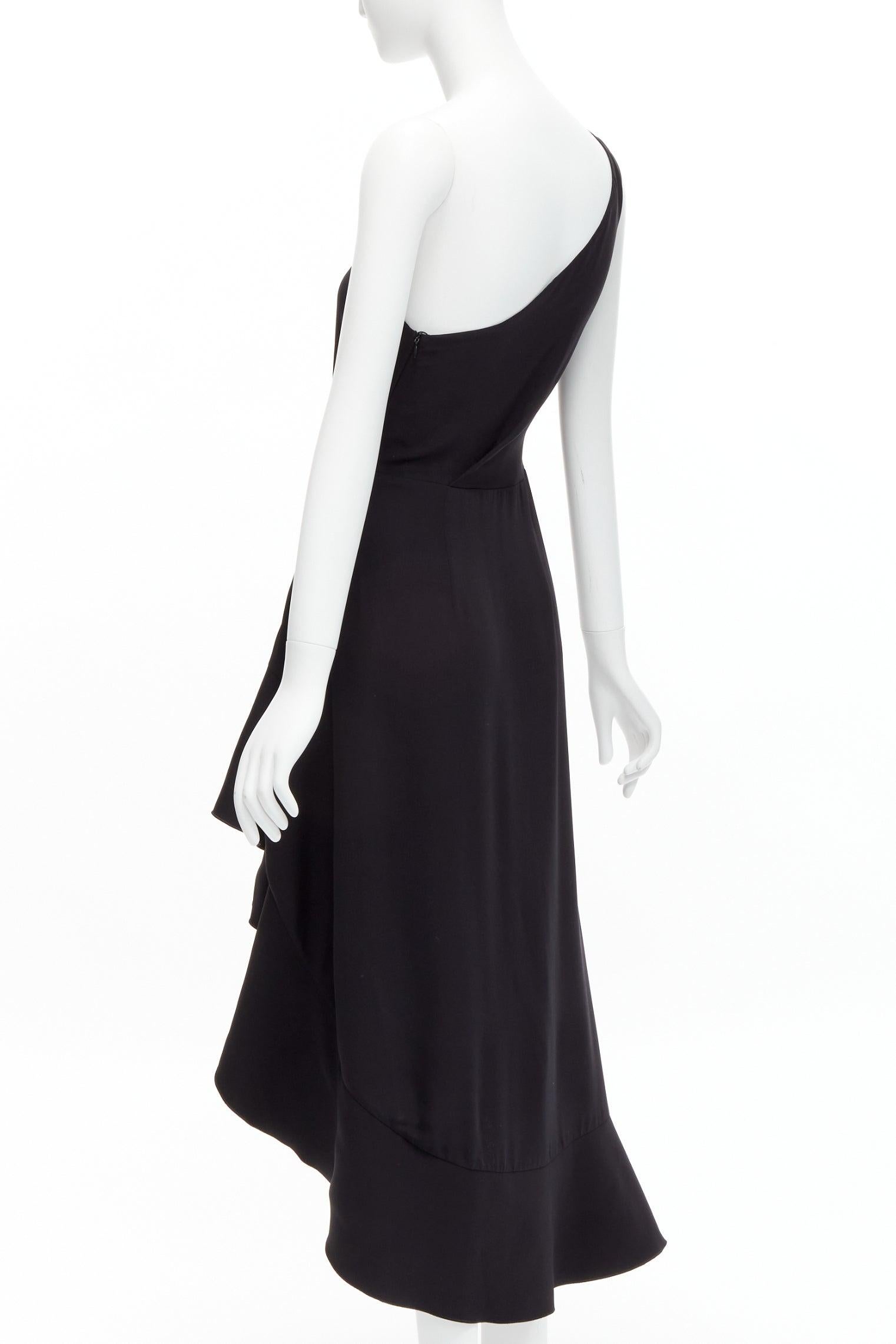 DION LEE silk one shoulder drape front asymmetric ruffle dress AUS10 M For Sale 1