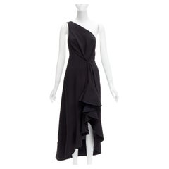 DION LEE silk one shoulder drape front asymmetric ruffle dress AUS10 M