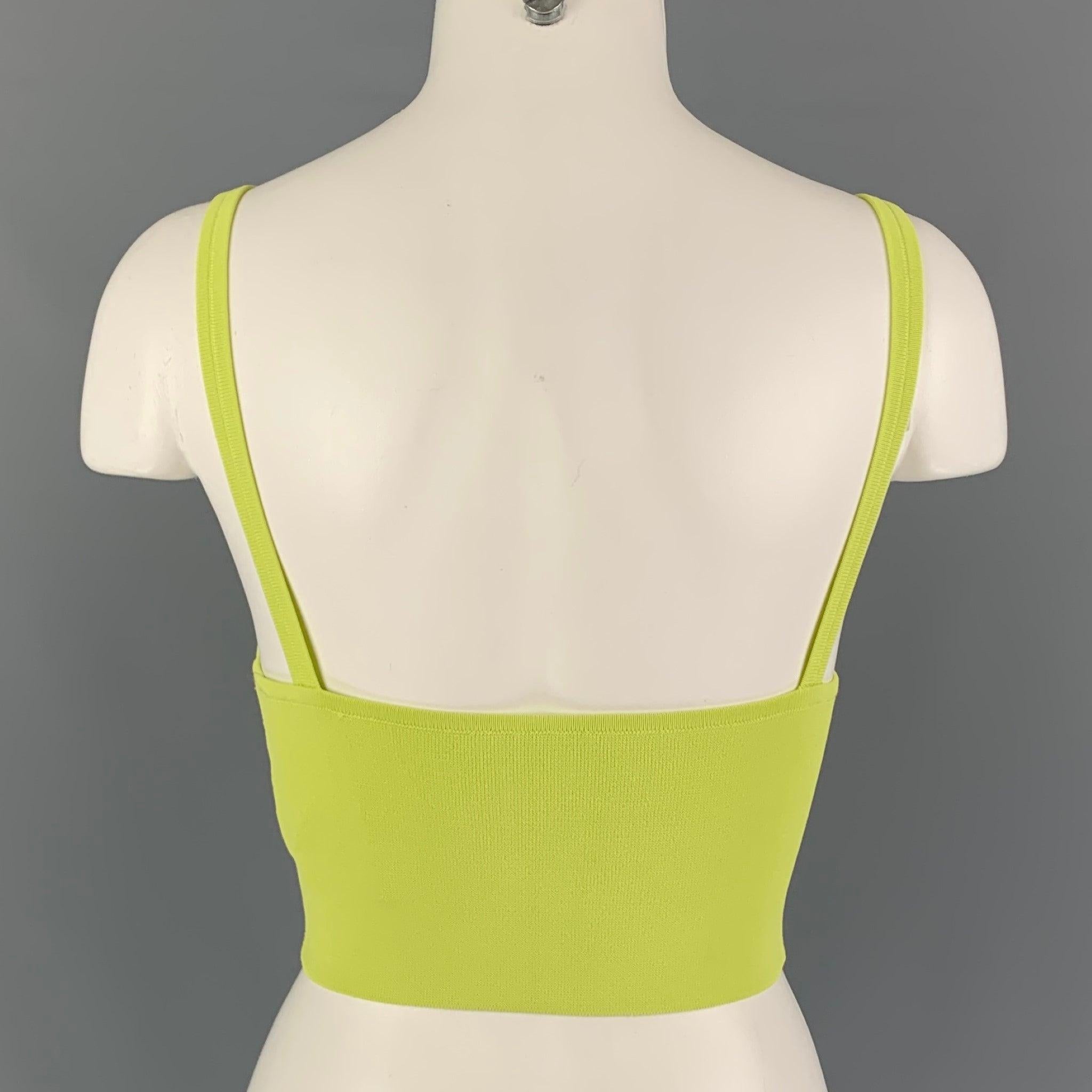 DION LEE Size 2 Neon Yellow Rayon Blend Density Bralette In Good Condition For Sale In San Francisco, CA