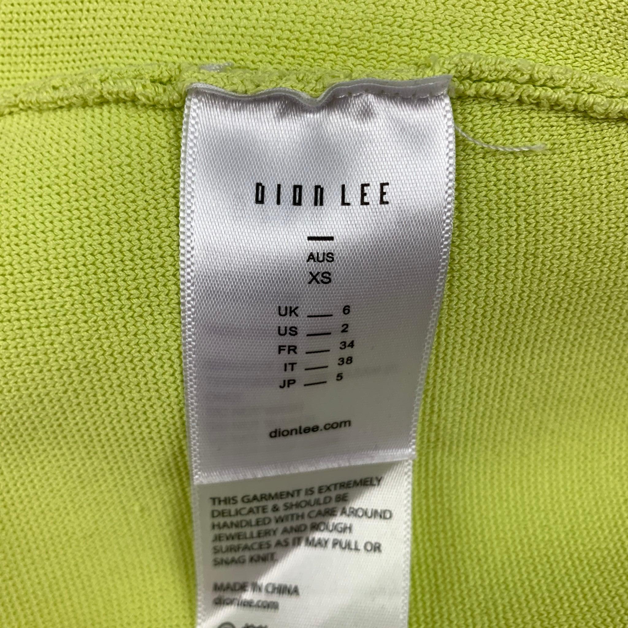 DION LEE Size 2 Neon Yellow Rayon Blend Density Bralette For Sale 1
