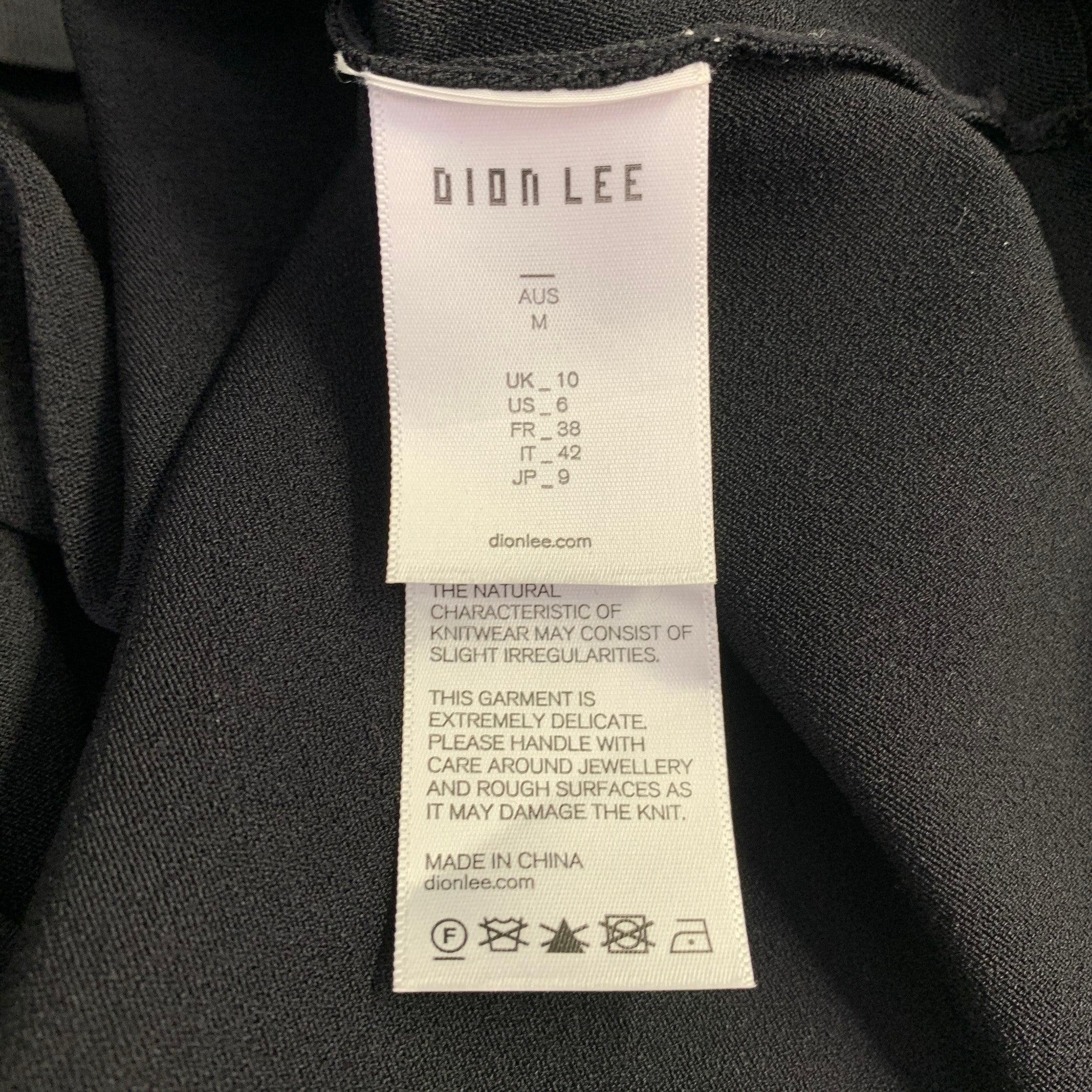 DION LEE Talla 6 Negro Azul Marino Mezcla de Viscosa Recortado Mini Vestido de Manga Larga en venta 2