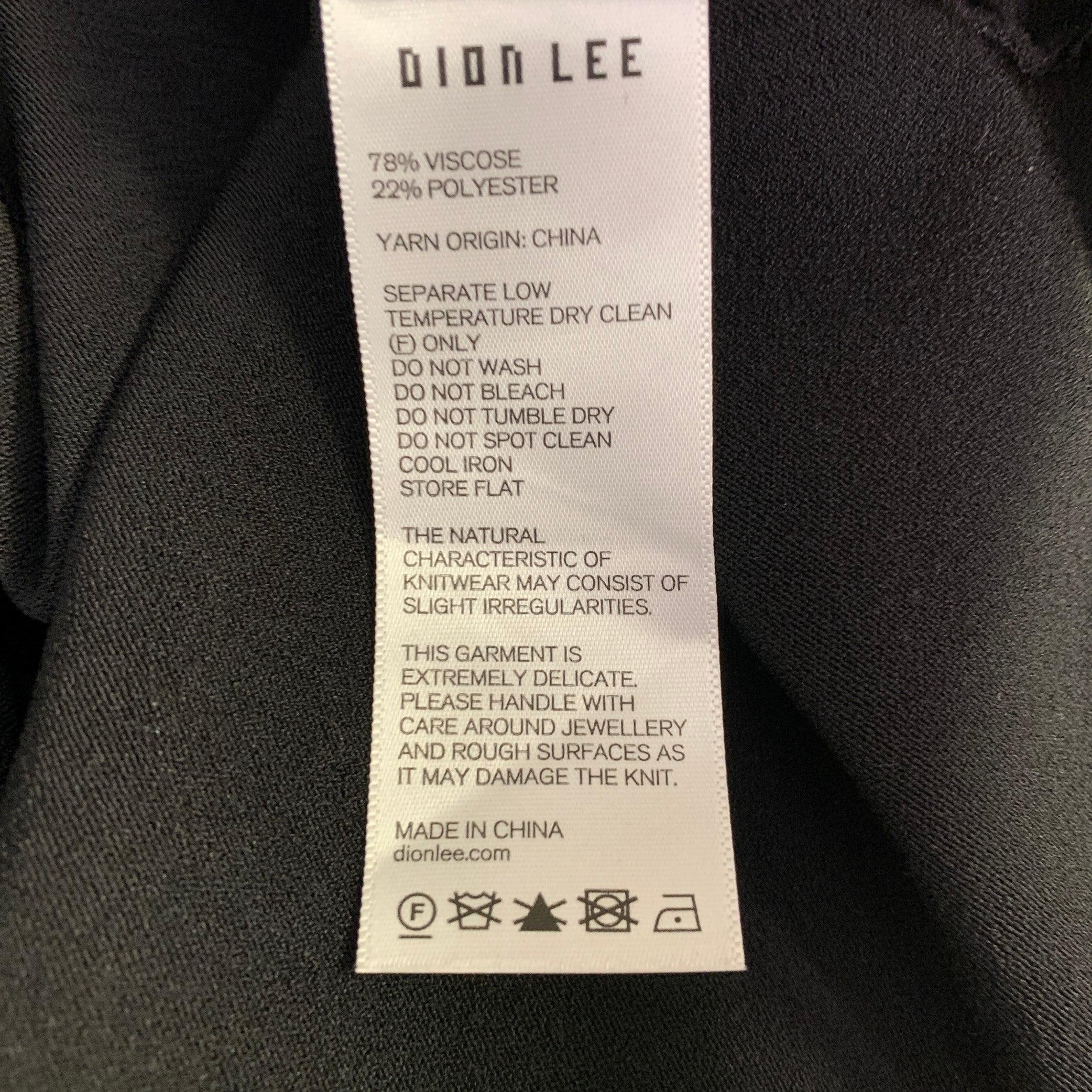DION LEE Talla 6 Negro Azul Marino Mezcla de Viscosa Recortado Mini Vestido de Manga Larga en venta 3