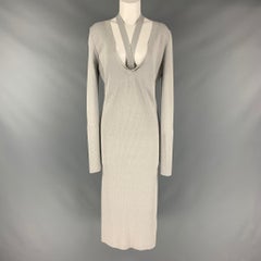 DION LEE Size M Grey Viscose Blend Midi Mid-Calf Dress