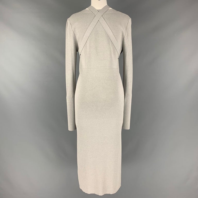 Dion Lee Size M Grey Viscose Blend Midi Mid-Calf Dress