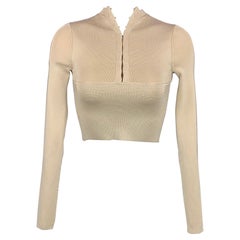 DION LEE Size XS Taupe Rayon Stretch Cropped Dress Top