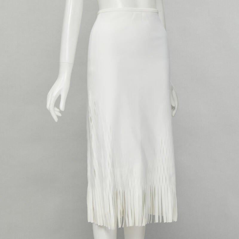 DION LEE white honeycomb cut out fringe hem midi skirt AUS 6 US2 XS
Reference: ANWU/A00531
Brand: Dion Lee
Material: Polyester, Elastane
Color: White
Pattern: Solid
Closure: Half Zip
Lining:  Unlined
Made in: Australia

CONDITION:
Condition: