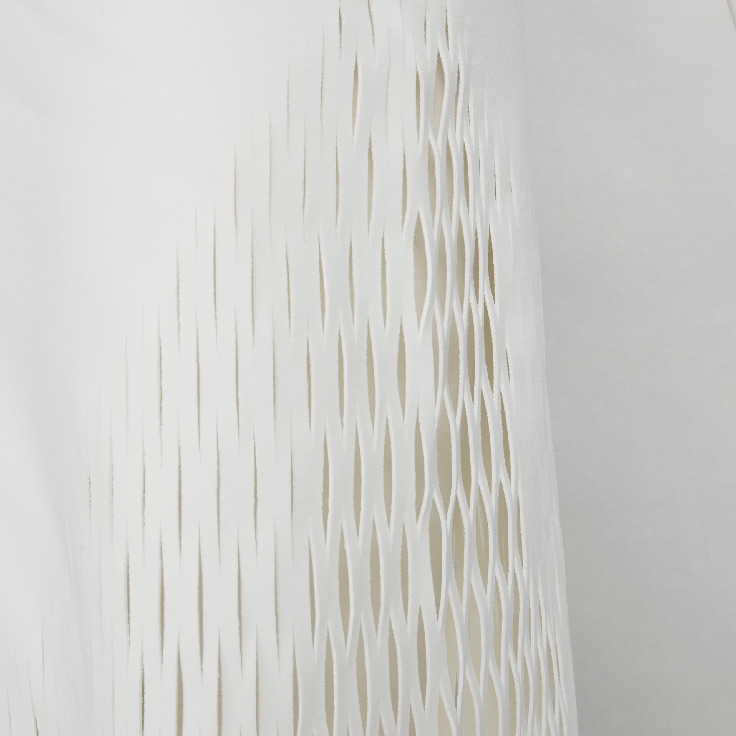 Gray DION LEE white honeycomb cut out fringe hem midi skirt AUS 6 US2 XS For Sale