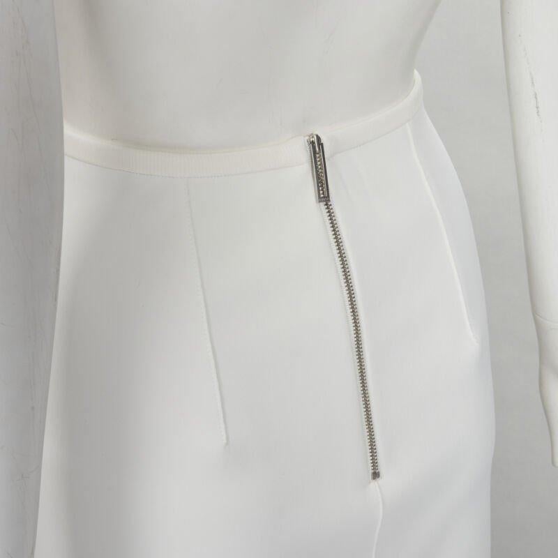 DION LEE white honeycomb cut out fringe hem midi skirt AUS 6 US2 XS 3