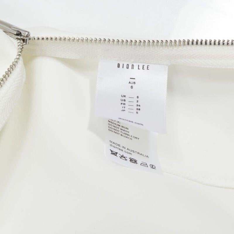 DION LEE white honeycomb cut out fringe hem midi skirt AUS 6 US2 XS For Sale 4