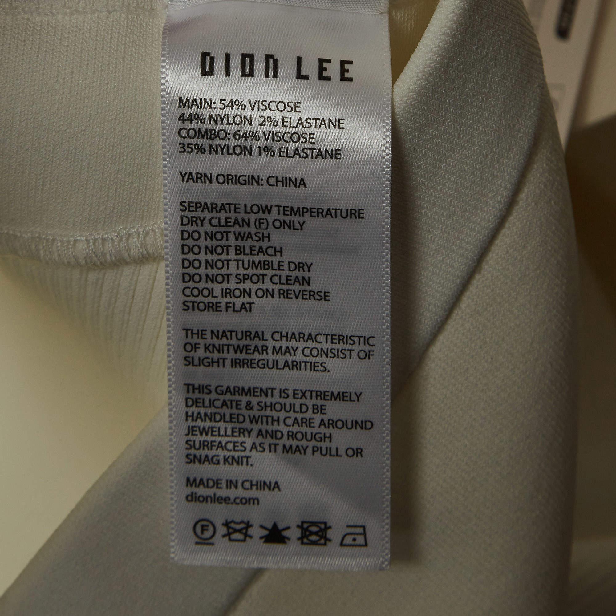 Dion Lee White Knit Wide Leg Trousers L In Excellent Condition For Sale In Dubai, Al Qouz 2