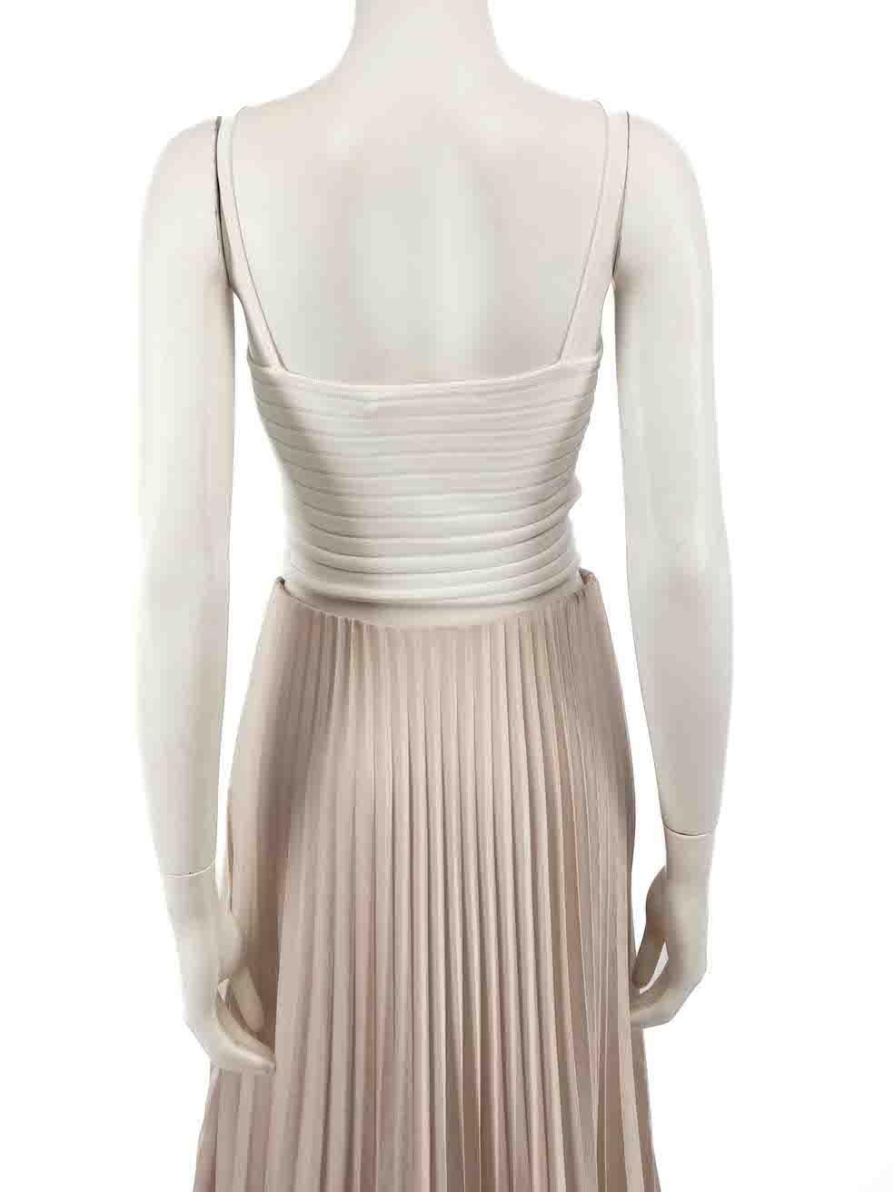 Dion Lee White Ruched V-Neck Sleeveless Crop Top Size S In Good Condition For Sale In London, GB