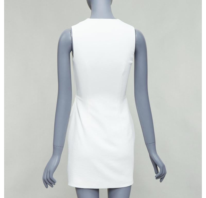 De las mujeres DION LEE vestido cruzado blanco con textura y detalles dorados UK6 XS en venta