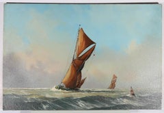 Dion Pears (1929 - 1985) - Mid 20th Century Oil, Thames Barges at Sea