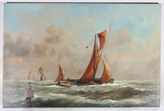 Dion Pears (1929 - 1985) - Mid 20th Century Oil, Thames Barges at Sea II