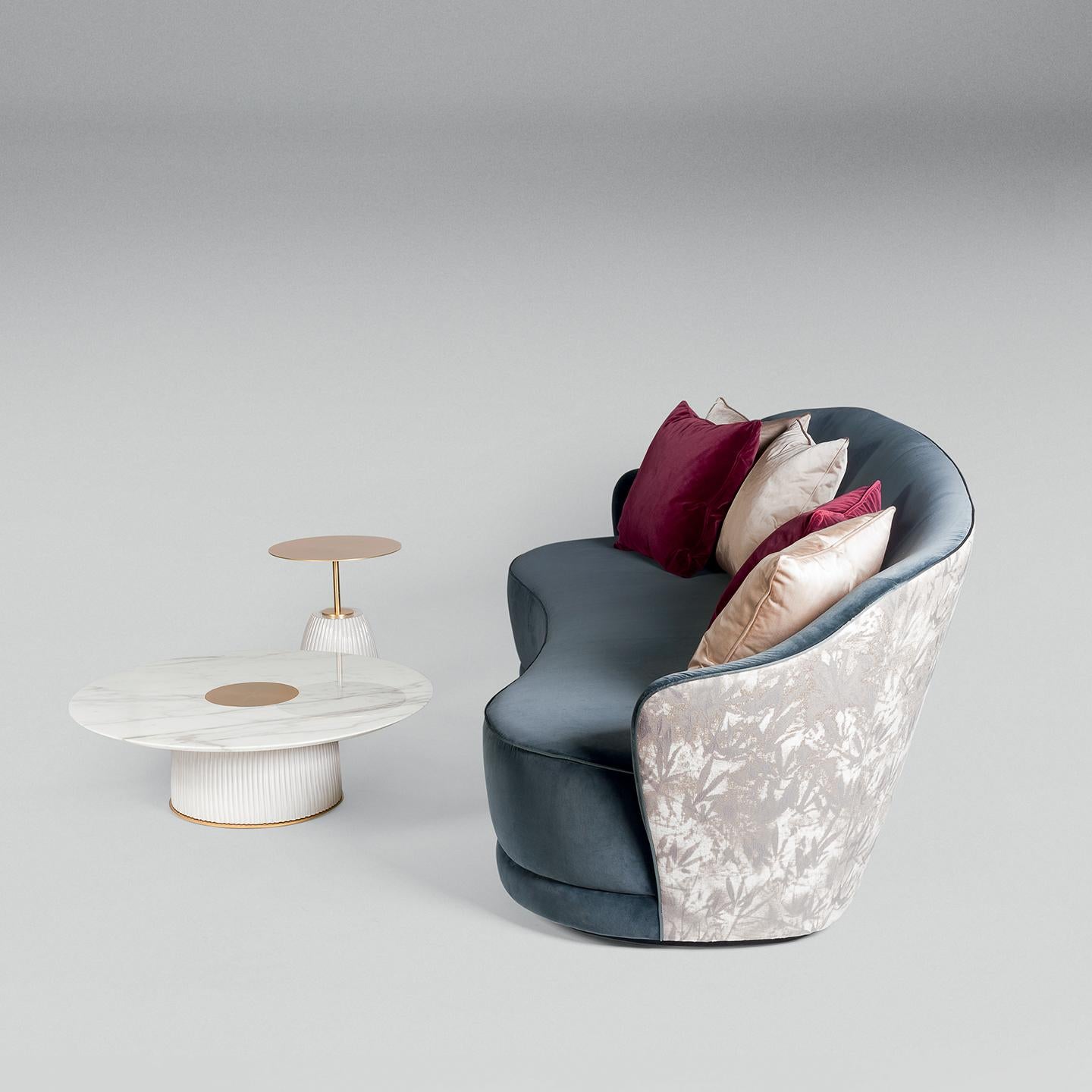 Moderne Table basse en céramique Dione avec plateau en marbre de Paolo Castelli en vente