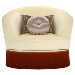 Dione Large White Armchair