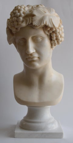 Dionisio - Baco esculpido en mármol blanco estatuario -fabricado en Italia